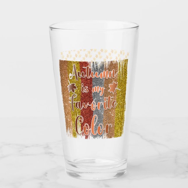 Trendiget Hösten Glitter Löv Glaskopp (Framsida)