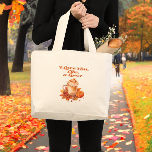 Trendiget "I Kärlek You, like, a Latte" Jumbo Tygkasse