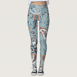 Trendiget indisk paisley: Sömlös bakgrund. Leggings