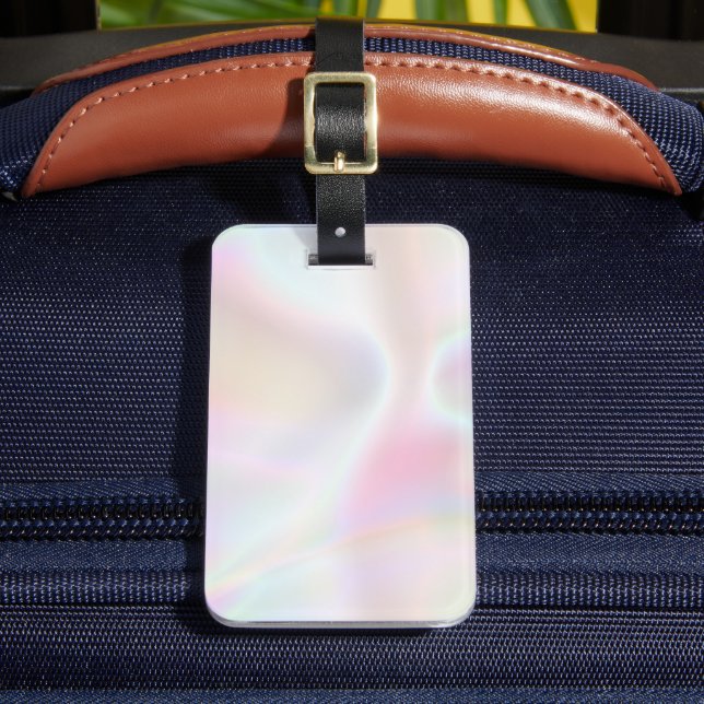 Trendiget Iridescent Pearl Opal Holography Bagagebricka (Framsida Insitu 2)