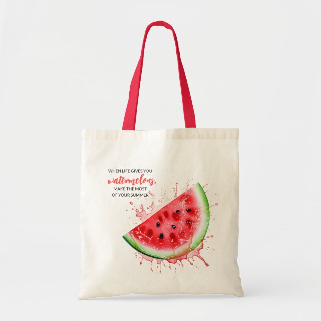 Trendiget Juicy Watermelon Sommardesign Motivering Tygkasse (Framsidan)
