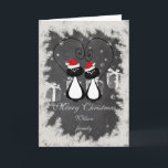 Trendiget Jultomten, ett par chalkboard Helgkort<br><div class="desc">Trendigets söta jultomtkattdesign. Sofistikerad och konstnärlig sammansättning av färg. Ett modernt,  unikt grafiskt konstverk som skapats för dig. Du kan anpassa den här produkten genom att lägga till ditt eget namn-smeknamn eller monogram,  eller genom att ändra text.Perfekt-gåvor för unika utformningar av älskare,  en gåva för varje tillfälle.</div>