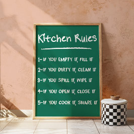 Trendiget Kitchen Regler Funny Chalkboard Wall Art Poster