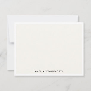 Trendiget Klassisk Elegant Ivory White Minimalist Anteckningskort