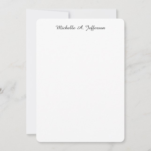 Trendiget Klassiskt handskriftsformat Kreativ Vitt Anteckningskort (Framsida)