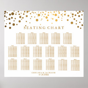 Trendiget Konfetti-Guld-punkter - sätesdiagram Poster