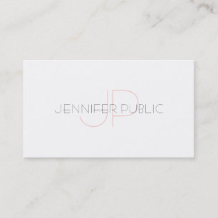Trendiget Kreativ Monogram Sleek Plain Luxe Design Visitkort