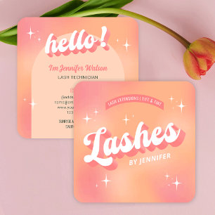 Trendiget Lash Groovy Retro Girly Lash Extensions Fyrkantigt Visitkort