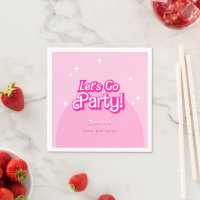 trendiget Låt oss Gå Party rosa Birthday