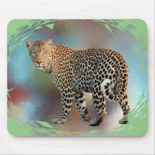 Trendiget Leopard i den moderna pop Art-mallen Musmatta