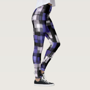 Trendiget lila Blue Black White Leggings
