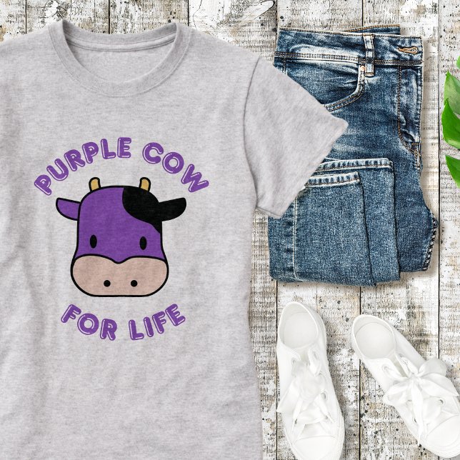 Trendiget "Lila Cow for Life" Sisteri T Shirt (Skapare uppladdad)