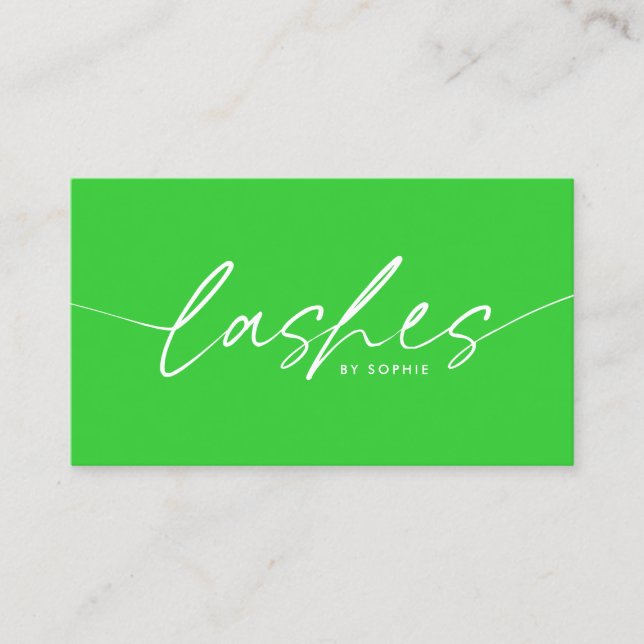 Trendiget Lime Green Eyelash Extensions Lash Lash Visitkort (Framsida)