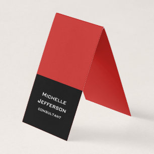 Trendiget lodrät Red Black Abstrakt Modern Snyggt Visitkort