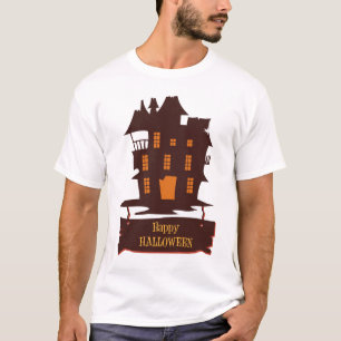 Trendiget Lycklig Helloween Illustration Black Art T Shirt