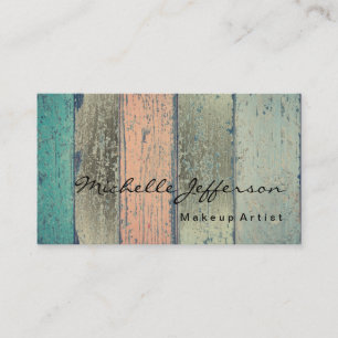 Trendiget Makeup Artist Abstrakt Wood Professionel Visitkort