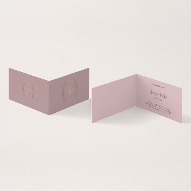 Trendiget Mall för modern Elegant för kalligrafisk Visitkort (In- och utsida)