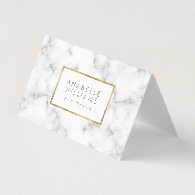 Trendiget Marble och Faux Guld Struktur Visitkort (Framsida)