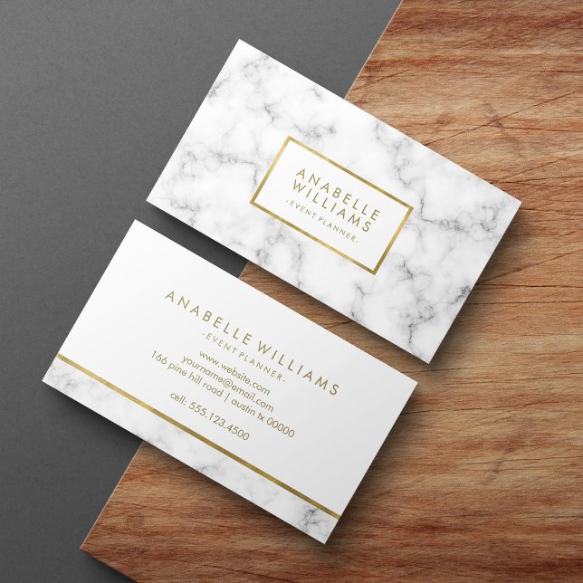 Trendiget Marble och Faux Guld Struktur Visitkort (Skapare uppladdad)