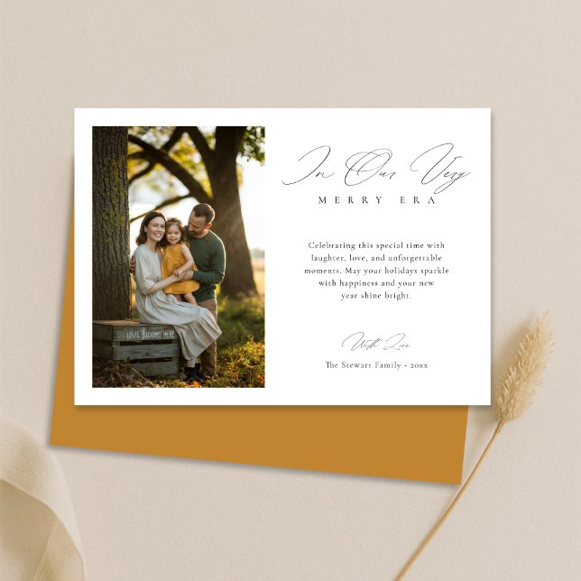 Trendiget Merry Era Modern Family Photo-jul Julkort (Skapare uppladdad)