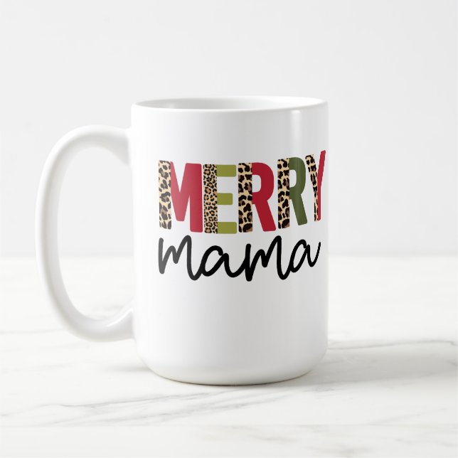 Trendiget "Merry Mamma" - Helgdag jul Kaffemugg (Vänster)