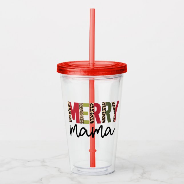 Trendiget "Merry Mamma" - Helgdag jul Take Away Mugg (Framsida)