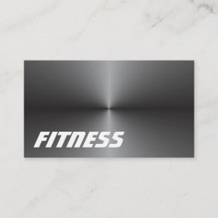 Trendiget Metallic Silver Grått Fitness Sport Visitkort