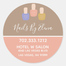 Trendiget Minimalistisk Colorblock Nail Salon Busi Runt Klistermärke