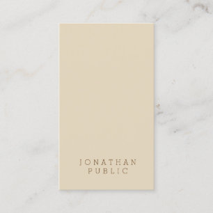 Trendiget Minimalistiskt modernt beige Elegant Visitkort