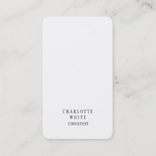 Trendiget Minimalistiskt vitt Kreativ enkelt enkel Visitkort