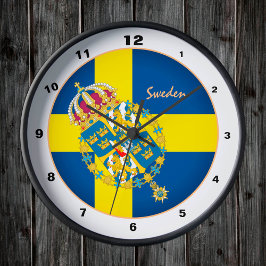 Trendiget mode/design för svenska Flagga & Sverige Rund Klocka