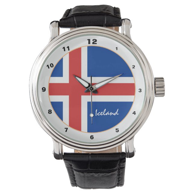 Trendiget mode/design på isländska Flagga & Island Armbandsur (Framsida)