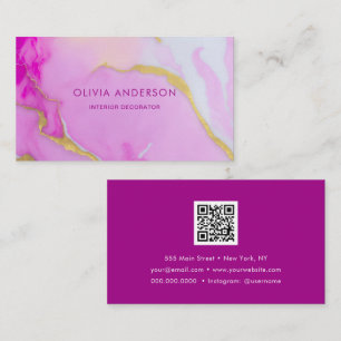 Trendiget Mode för lyxRosa Guld QR-koden Visitkort