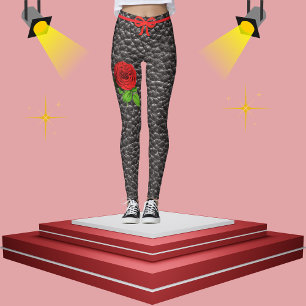 Trendiget Mode i Svarta Faux Leather Struktur Ro Leggings