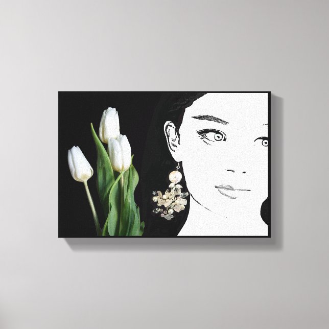 Trendiget mode illustration av pärlhöns canvastryck (Framsida)