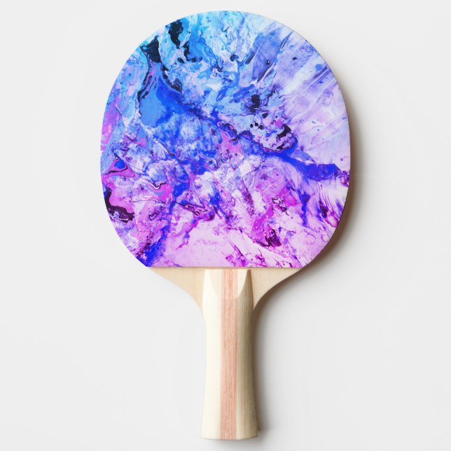 Trendiget Modern Abstrakt Rosa Blue Lila Template Pingisracket (Framsidan)