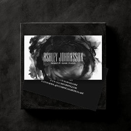 Trendiget Modern Black Abstrakt Push Stroke Artist Visitkort