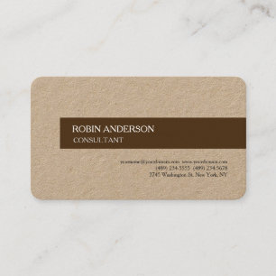 Trendiget Modern Brown Minimalist Plain Profession Visitkort