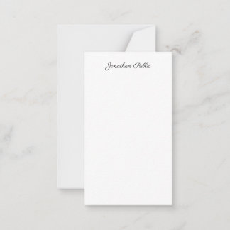 Trendiget Modern Calligraphy Script Namn-mall Anteckningskort