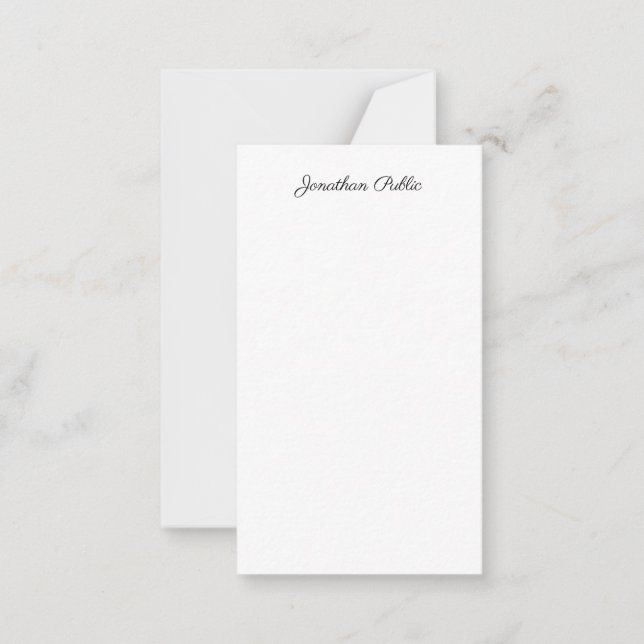Trendiget Modern Calligraphy Script Namn-mall Anteckningskort (Framsida)