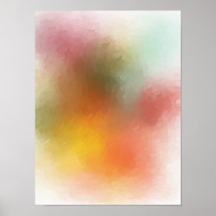 Trendiget Modern Colorful Abstrakt Art Red Gult Poster