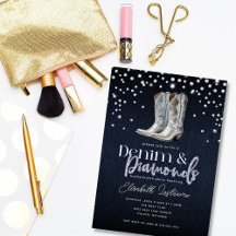 Trendiget Modern Denim Diamonds Bachelorette Party