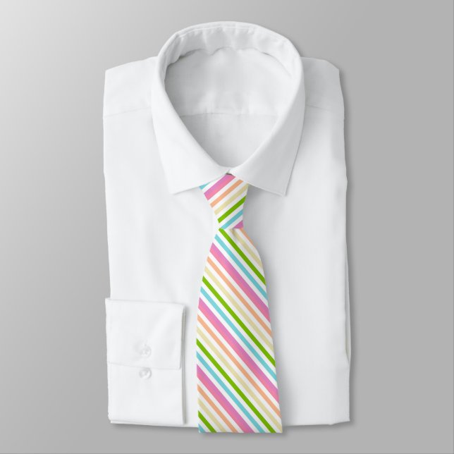 Trendiget Modern Elegant, färgfylld, stripe-mall Slips (Bunden)