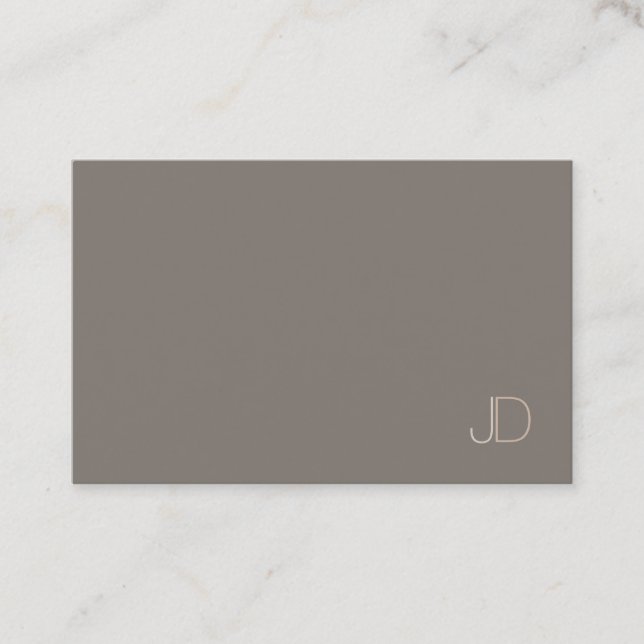 Trendiget Modern Elegant Monogram Plain Profession Visitkort (Framsida)