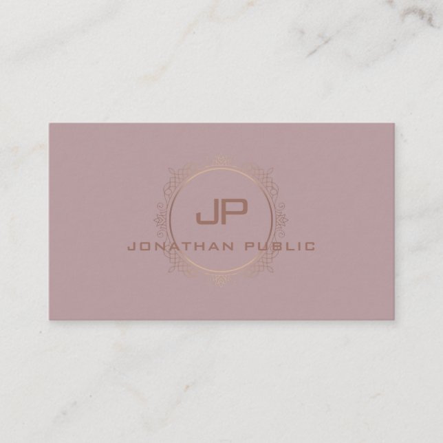 Trendiget Modern Elegant Monogram Professionell Visitkort (Framsida)