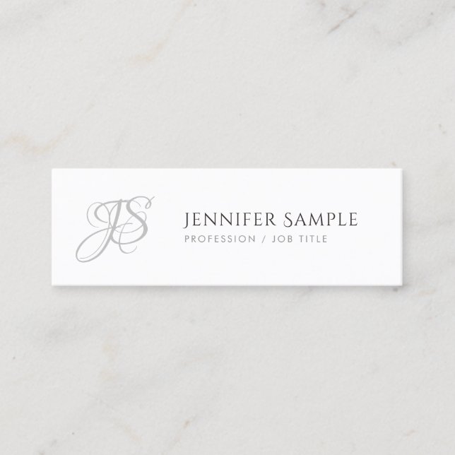 Trendiget Modern Elegant Monogram Simple Template Mini Visitkort (Framsida)