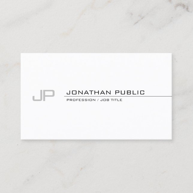 Trendiget Modern Elegant Monogram Simple Template Visitkort (Framsida)