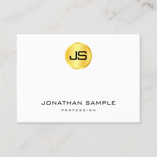 Trendiget Modern Elegant Professionell Monogram Visitkort (Framsida)
