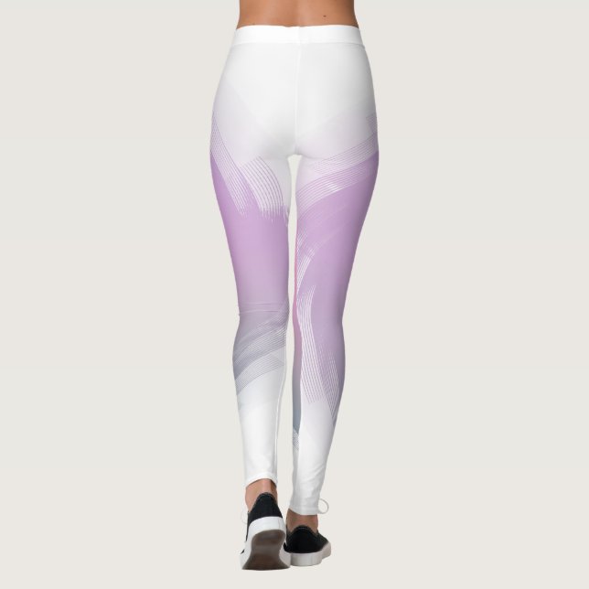 Trendiget Modern Elegant Rosa Lila White Template Leggings (Baksida)