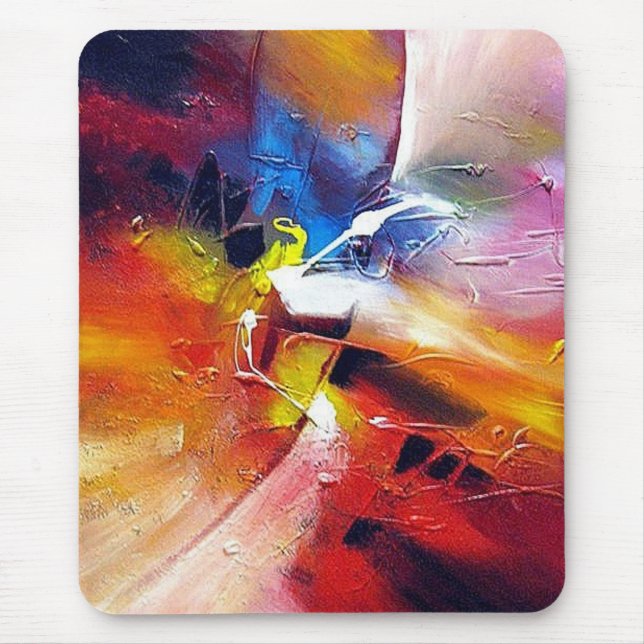 Trendiget Modern Expressionistisk Abstrakt Paintin Musmatta (Framsidan)